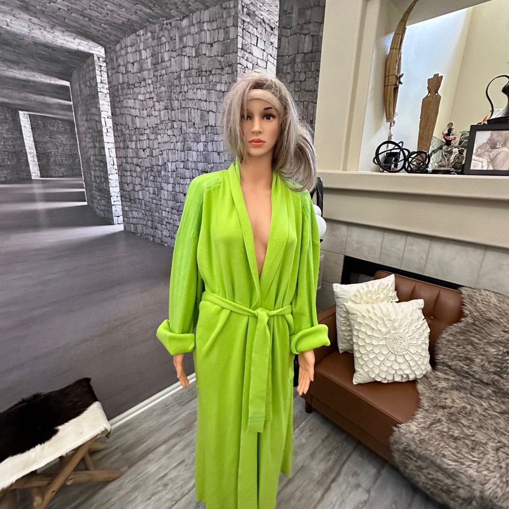 New Sz XL Women’s Adidas X Ivy Park Knit Robe Green Beyonce - Picture 4 of 12
